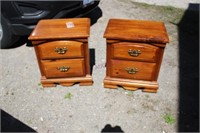 Pair Wood Night Stands