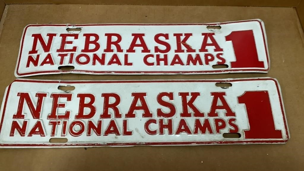 Vintage Nebraska National Champs Vanity Plates