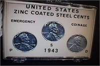 1943 Wartime Steel Pennies PDS Mints