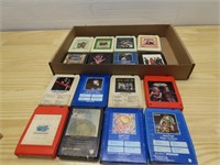 (16)8 track rock music cassette tapes.