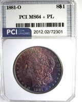 1881-O Morgan MS64+ PL LISTS $850