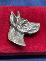 Sterling silver dog brooch pin 11.44 g