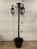 Solar Lamp post with planter. Assembled, Unused