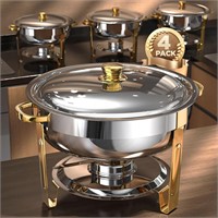 $300  4 Pack 5QT Chafing Dishes, Steel Buffet Set