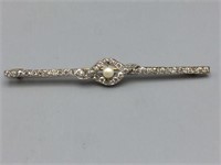 18k/plat top diamond/pearl brooch