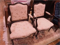 Pair of vintage armchairs with upholstered