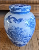 Blue & White 3 Piece Porcelain Ginger Jar