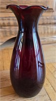 Ruby Red Vintage Glass Bud Vase
