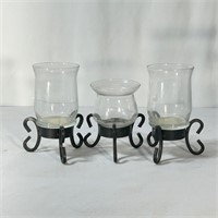 Set of 3 Glass Candle Holders