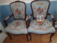 2 Antique Upholstered Chairs