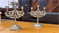 Oriental  Brass Dargon Candelabras