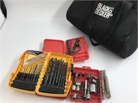 SETS OF DRILL BITS, DRIVER BITS AND CASES