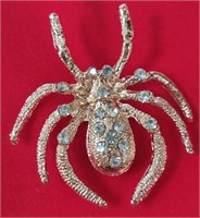 Crystal Rhinestone Spider Pin