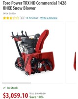 Toro Power TRX HD Commercial Snowblower