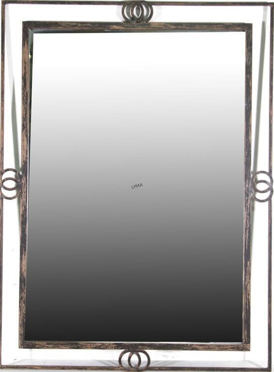 MODERN BEVELED GLASS FRAMED MIRROR