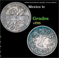 1883Mo Second Mexican Republic 1 Centavo KM-392 Gr