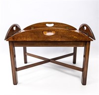 LOW MAHOGANY COFFEE OR BUTLER'S TRAY TABLE