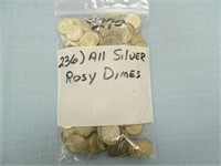 (236) All Silver Rosy Dimes