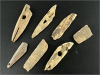 Assorted ancient Native Alaskan artifacts: Harpoon