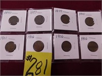 (8) 1890, 97. 99, 1900, 01, (3) 06 Indian Cents