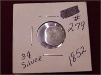 1852 3-Cent Silver Piece