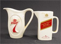 Two various vintage ceramic advertising water jugs