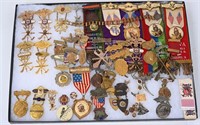LARGE COLLECTION ORDER OF THE RED MEN MEDALS BADGE