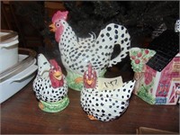 Ceramic Chicken Tea Pots & Creamer, Sugar