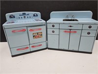 VTG Marx Tin Kitchen Sink & Oven See Size