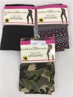 3 New Bobbie Brooks Super Soft Size M Leggings