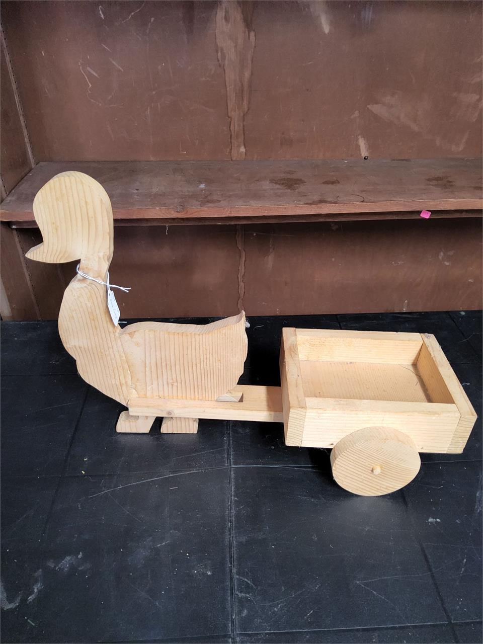wooden duck with wagon