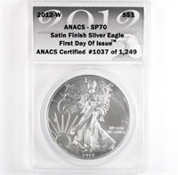 2012-W Burnished Silver Eagle ANACS SP70