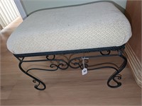 Upholetered Vanity Bench Wrought Iron