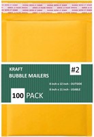100pack Kraft Bubble Mailers
