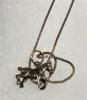 STERLING HORSE PENDANT AND CHAIN