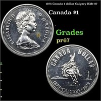 Proof 1975 Canada 1 dollar Calgary KM# 97 Grades G