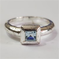 $140 Silver Blue Topaz Ring