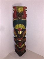 HAND PAINTED & HAND CARVED TOTEM POLE