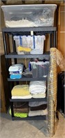 Towels, Linens & Items on Shelf