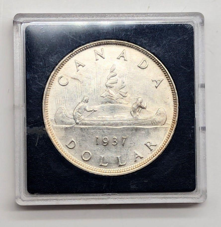 1937 Canadian Silver Dollar Coin