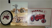 Metal tractor signs,  Ash. Co. Yesteryear clock