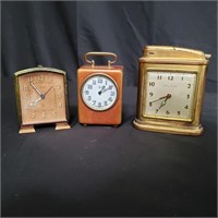 Group of antique desk clocks