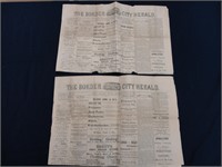 Lot of (2) 1876 Border City Herald Newspapers