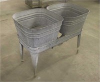 Vintage Double Wash Tub, Approx 41"x21"x32"