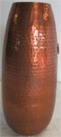 Copper Hand Hammered Vase. Measures 9.5"H.