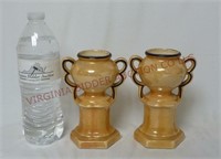 Vintage Lusterware Handled Vases ~ 6" Tall