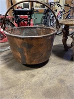 Large copper kettle.