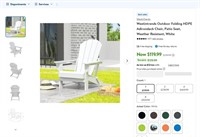 E8818  Westintrends Adirondack Chair, Folding, Whi