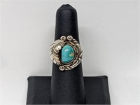 .925 Sterling Silver Turquoise Ring