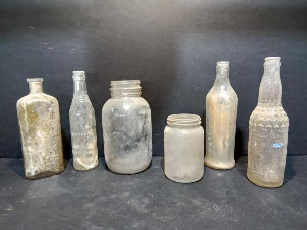 Lot of old  bottles and jars